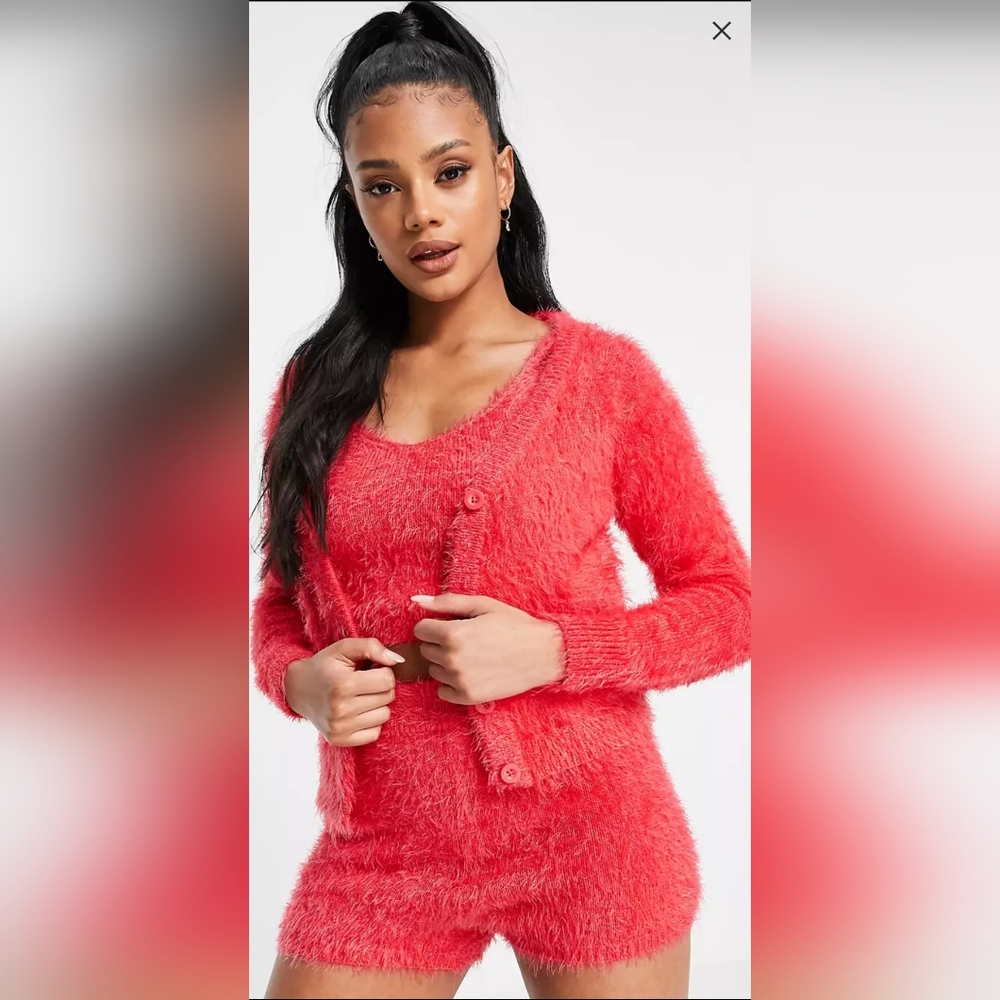 ASOS Threadbare Hot Pink Fuzzy 3 Piece Lounge Set